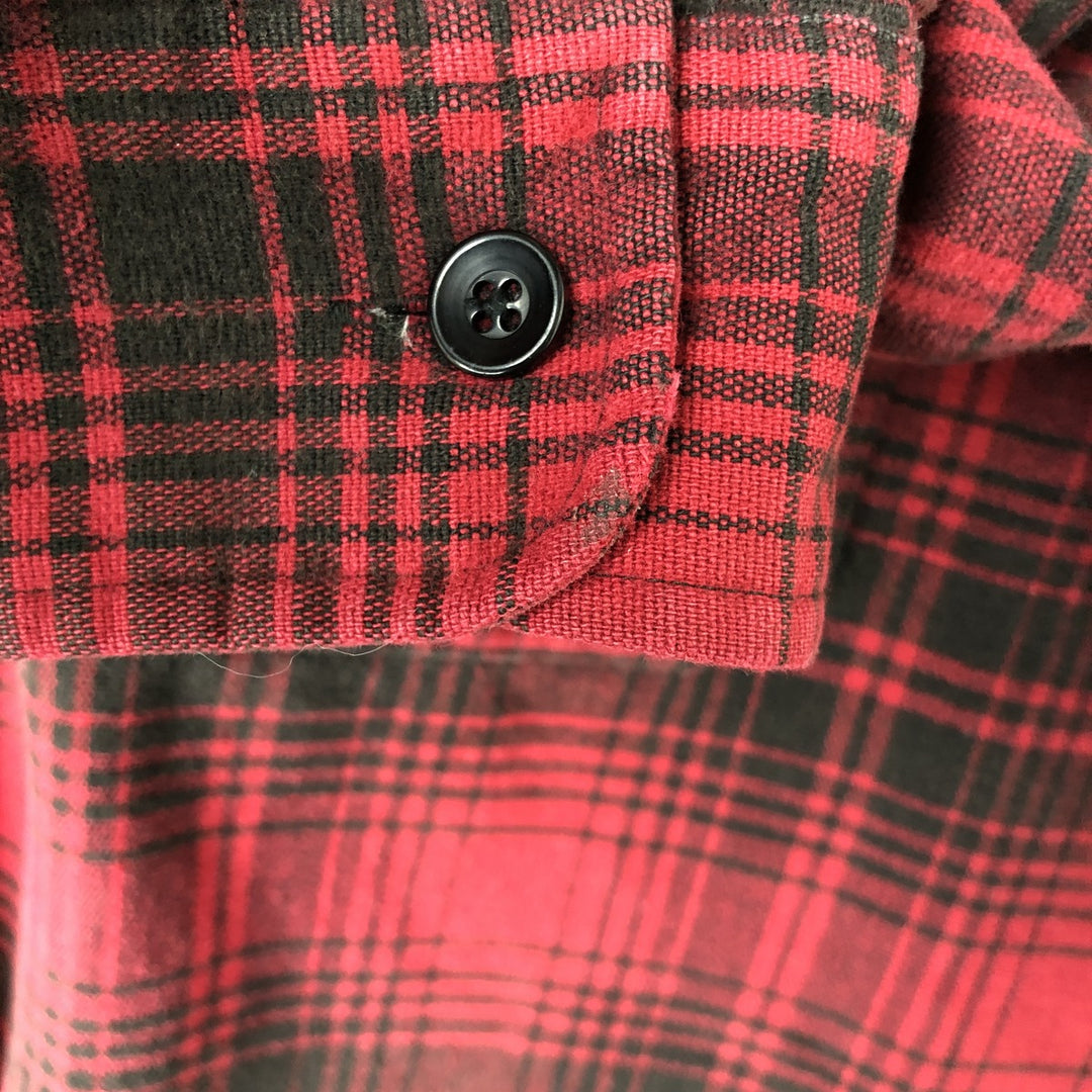 90s-00'S LLBean Long Sleeve Flannel Check Shirt, Men's Size XL, Vintage cotton red type Vintage Second Hand