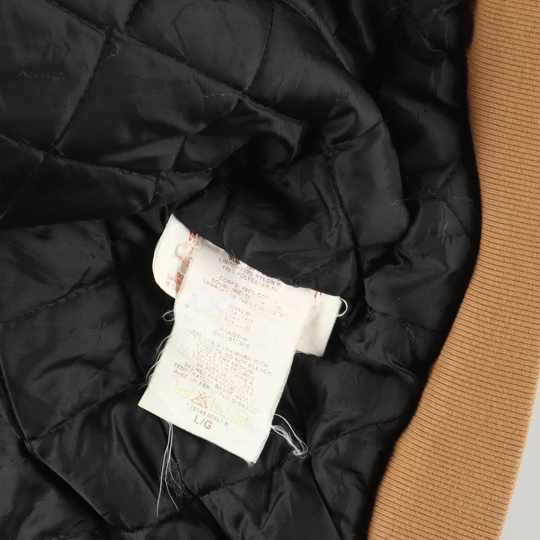 2000'S Dickies Active Jacket Type Padded Duck Full Zip Hoodie Men's Size L cotton ocher yellow type Vintage Second Hand