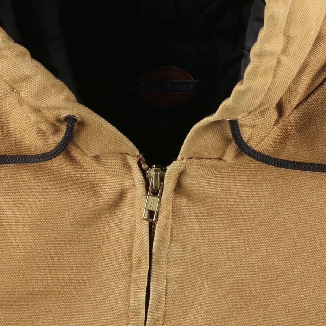 2000'S Dickies Active Jacket Type Padded Duck Full Zip Hoodie Men's Size L cotton ocher yellow type Vintage Second Hand