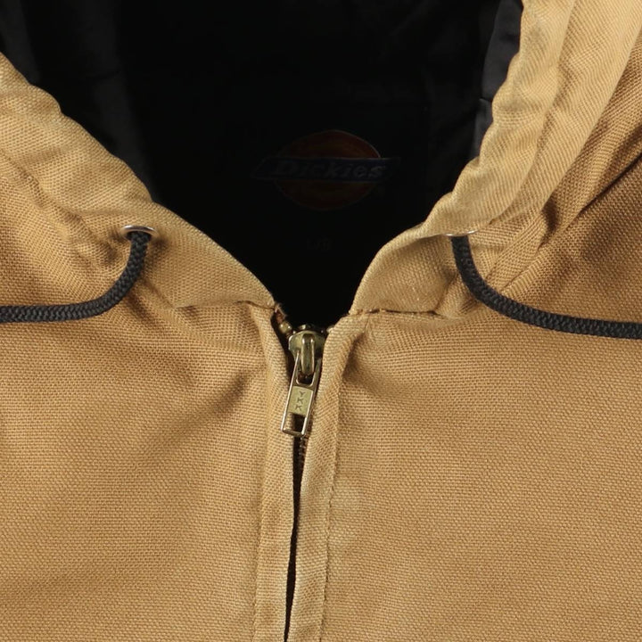 2000'S Dickies Active Jacket Type Padded Duck Full Zip Hoodie Men's Size L cotton ocher yellow type Vintage Second Hand