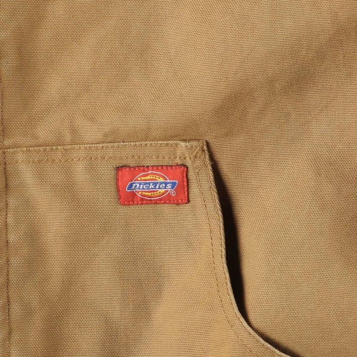 2000'S Dickies Active Jacket Type Padded Duck Full Zip Hoodie Men's Size L cotton ocher yellow type Vintage Second Hand