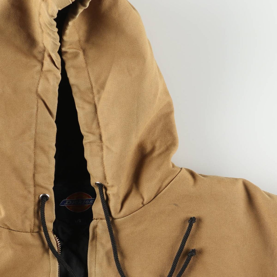 2000'S Dickies Active Jacket Type Padded Duck Full Zip Hoodie Men's Size L cotton ocher yellow type Vintage Second Hand
