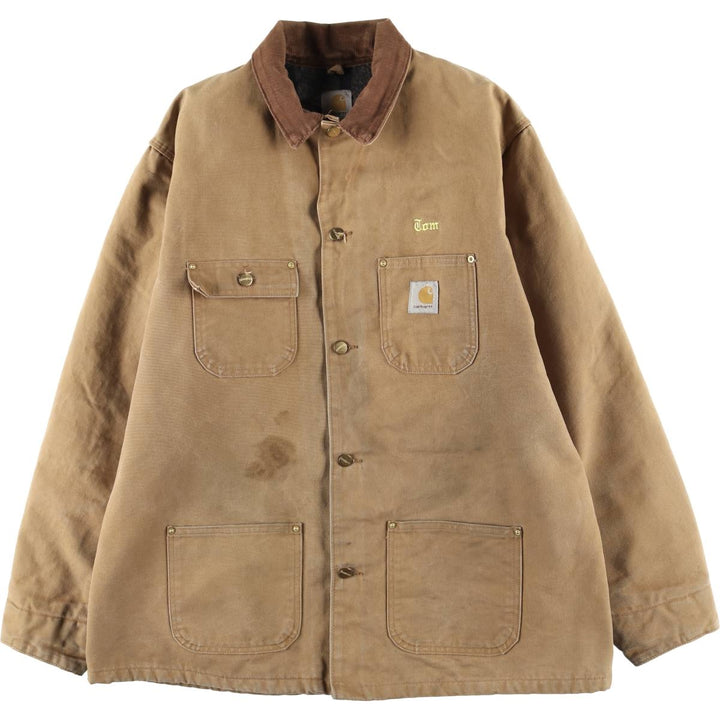 Carhartt Michigan Chore Coat, Looney Tunes Wile E. Coyote Padded Duck Coverall, Men's XL unclear ocher yellow type Vintage Second Hand
