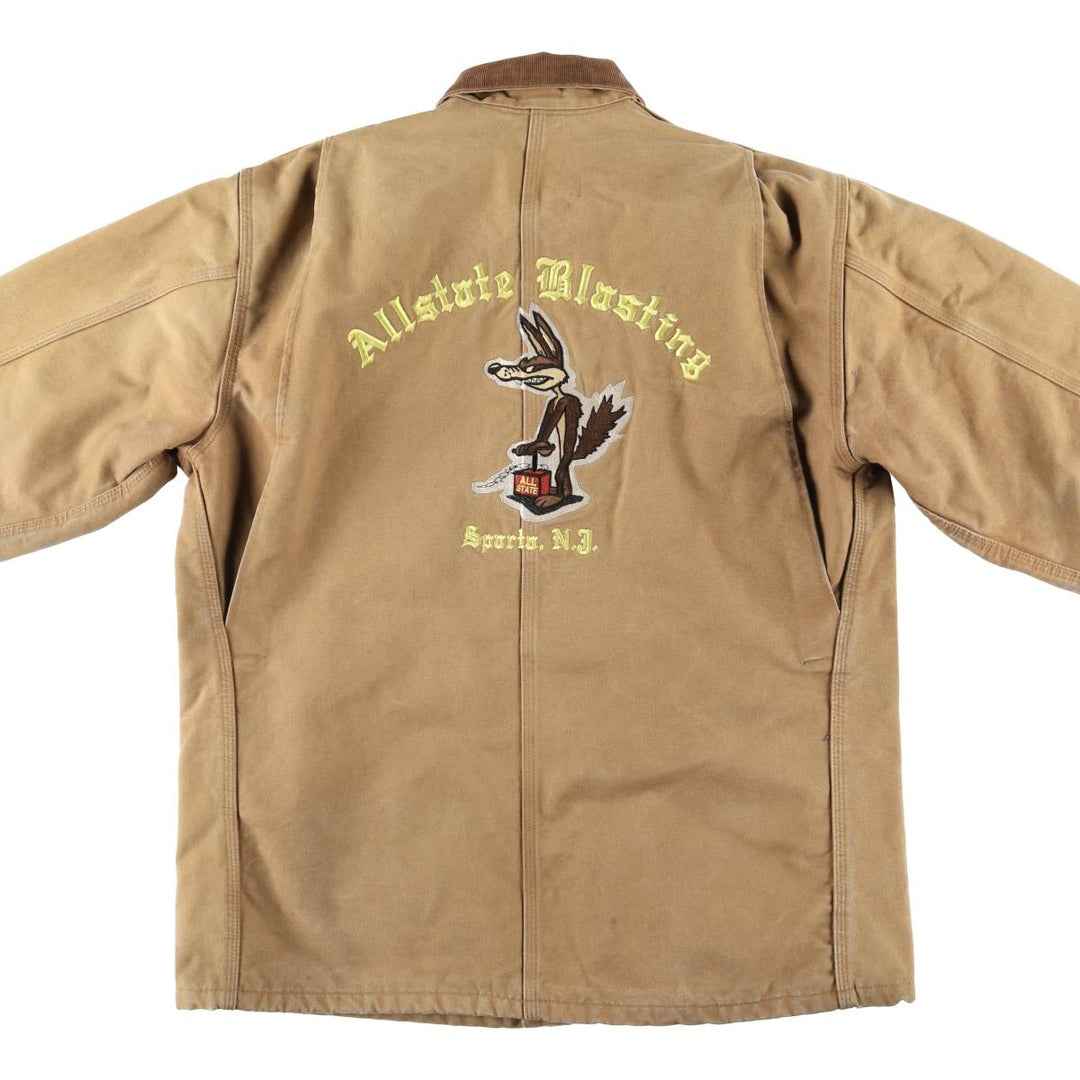 Carhartt Michigan Chore Coat, Looney Tunes Wile E. Coyote Padded Duck Coverall, Men's XL unclear ocher yellow type Vintage Second Hand