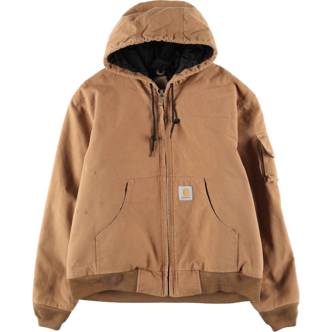 Carhartt Active Jacket, Padded Duck Full-Zip Hoodie, Men's XL cotton ocher yellow type Vintage Second Hand
