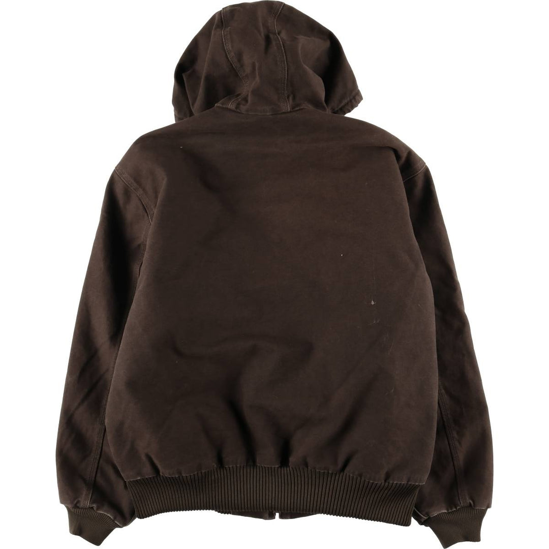 00'S Carhartt Active Jacket, Padded Duck Full Zip Hoodie, Men's Size L cotton brown type Vintage Second Hand