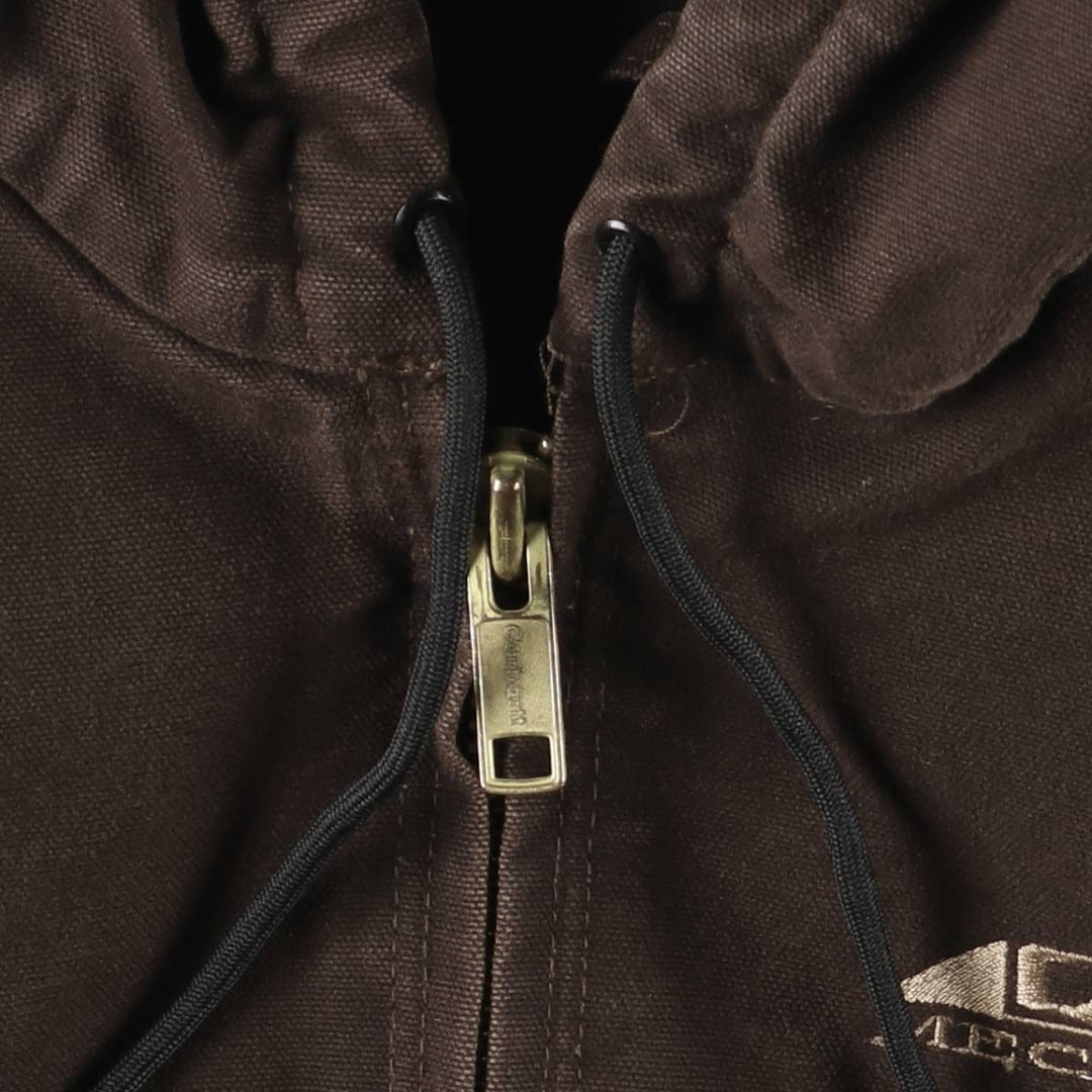 00'S Carhartt Active Jacket, Padded Duck Full Zip Hoodie, Men's Size L cotton brown type Vintage Second Hand