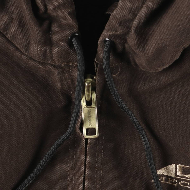 00'S Carhartt Active Jacket, Padded Duck Full Zip Hoodie, Men's Size L cotton brown type Vintage Second Hand