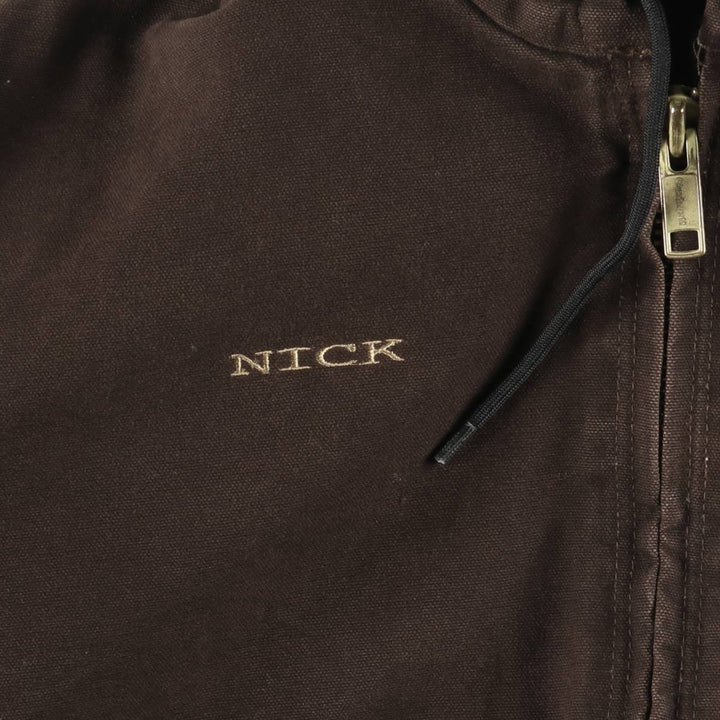 00'S Carhartt Active Jacket, Padded Duck Full Zip Hoodie, Men's Size L cotton brown type Vintage Second Hand