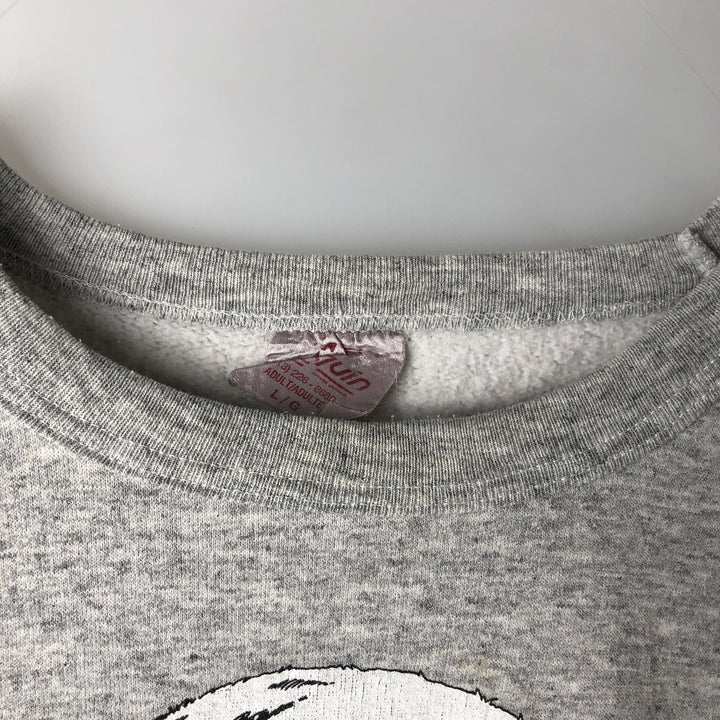 90'S Daquin English Springer Spanish Dog Print Animal Sweatshirt, Made in Canada, Men's Size Large, Vintage cotton gray type Vintage Second Hand