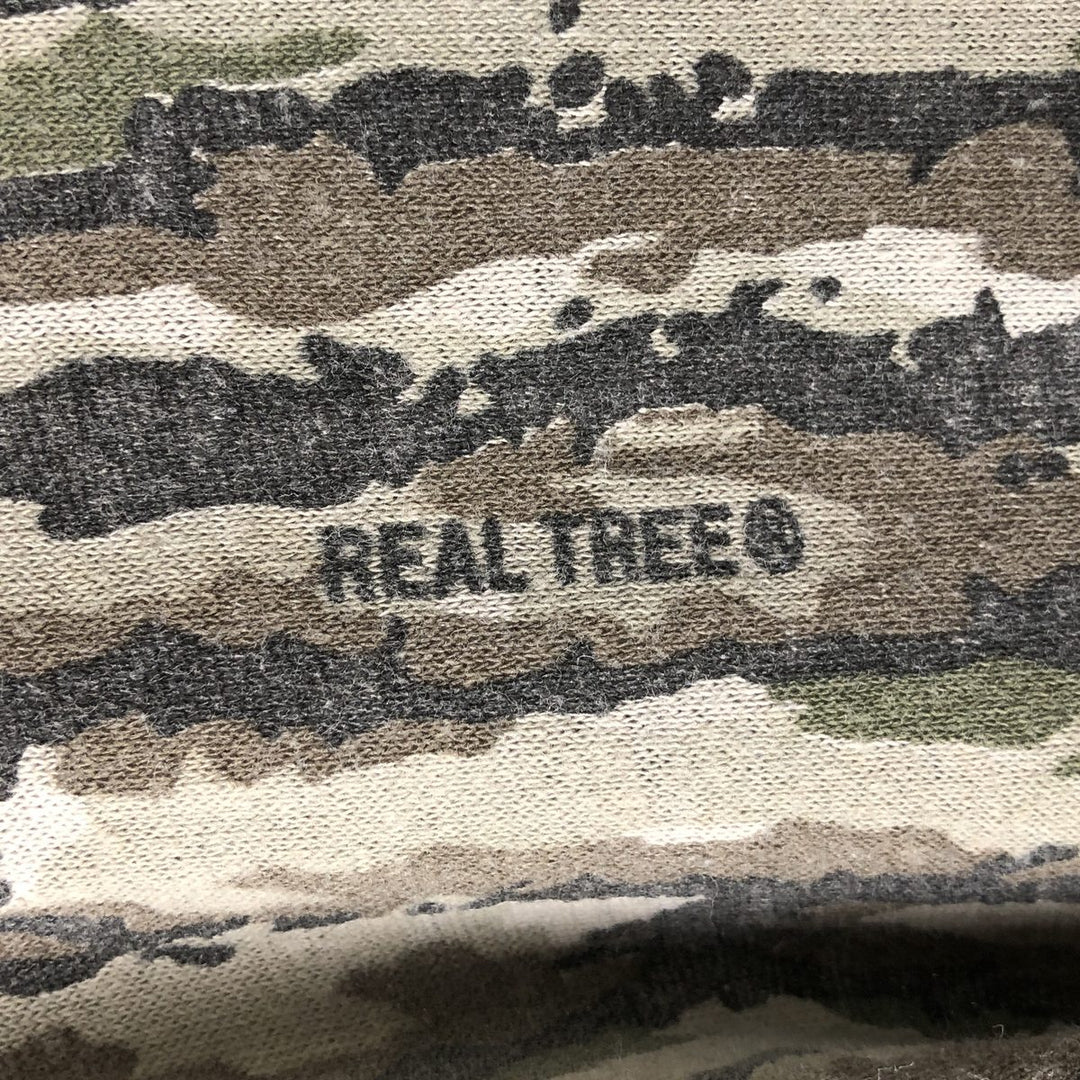Vintage 90'S SPORTSAFIELD Camouflage Pattern Realtree Camo Print T-Shirt, Men's XL cotton gray type Vintage Second Hand
