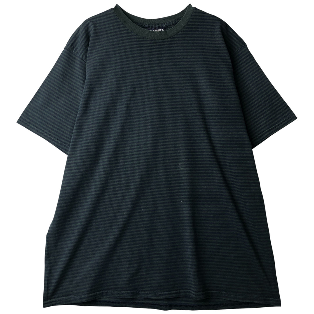 Vintage 90'S Puritan striped T-shirt, men's size XL cotton Green type dark green Vintage Second Hand