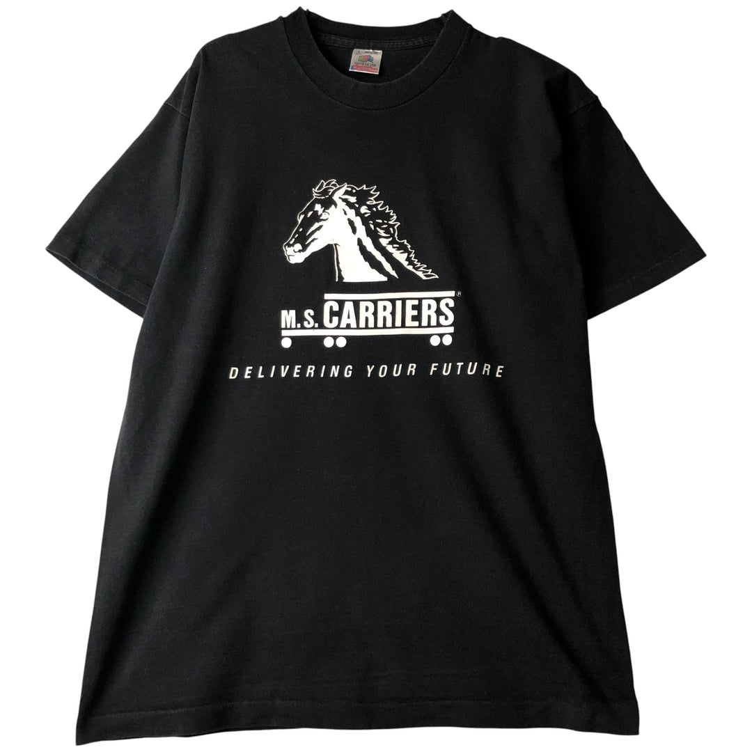 90'S Fruit of the Loom printed T-shirt, made in the USA, men's size L, vintage cotton black type Vintage Second Hand