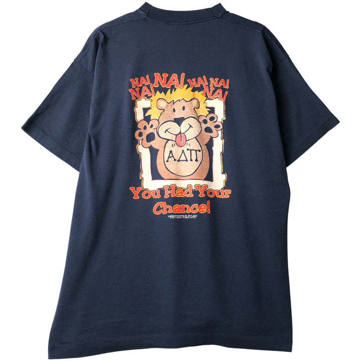 2000'S Fruit of the Loom Best Print T-Shirt, Made in USA, Men's XL cotton navy blue type Vintage Second Hand