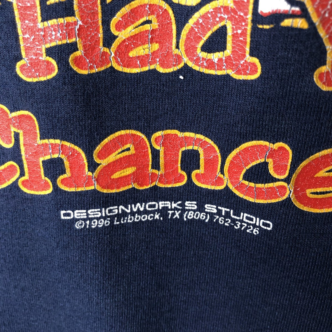 2000'S Fruit of the Loom Best Print T-Shirt, Made in USA, Men's XL cotton navy blue type Vintage Second Hand