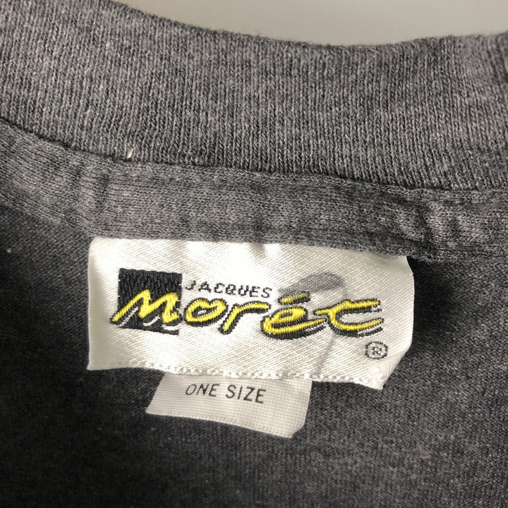 Jacques Moret printed T-shirt, Made in USA, Men's XL cotton Charcoal Vintage Second Hand