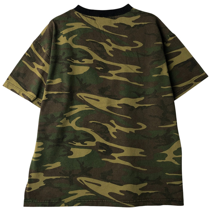 Alstyle Camouflage T-Shirt, Made in USA, Men's XL cotton Khaki type Vintage Second Hand