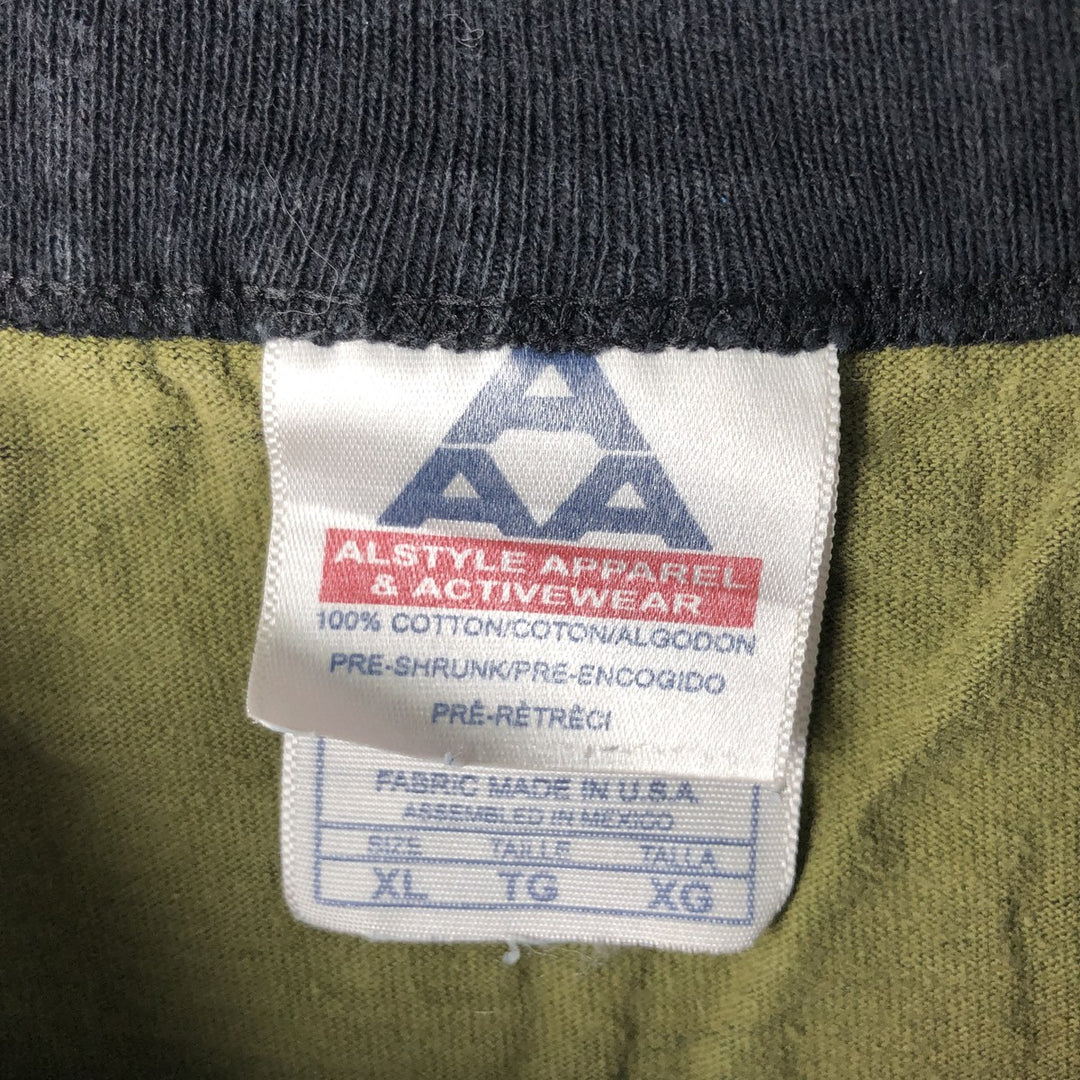 Alstyle Camouflage T-Shirt, Made in USA, Men's XL cotton Khaki type Vintage Second Hand