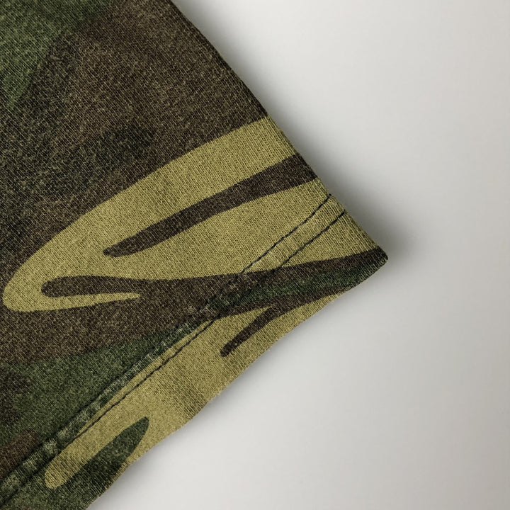 Alstyle Camouflage T-Shirt, Made in USA, Men's XL cotton Khaki type Vintage Second Hand