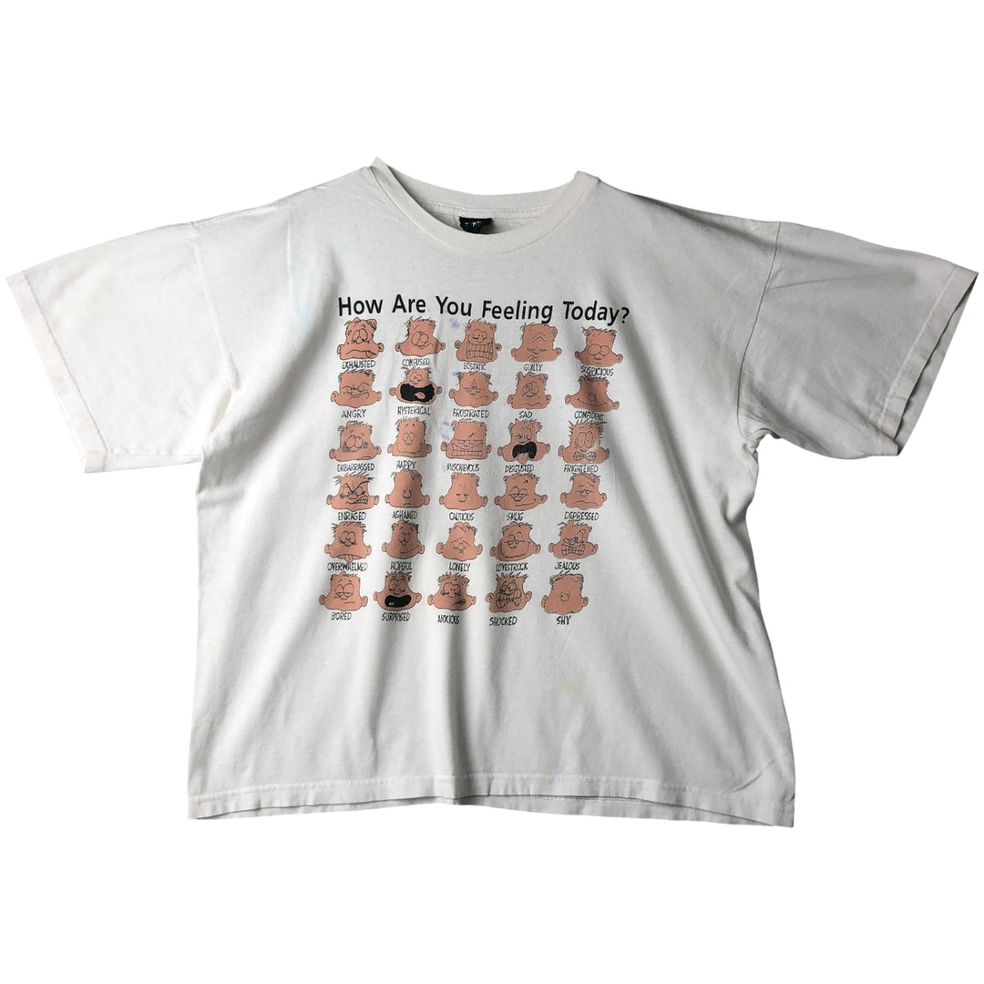 Vintage 90'S OB Print T-Shirt, Men's XL cotton white type Vintage Second Hand