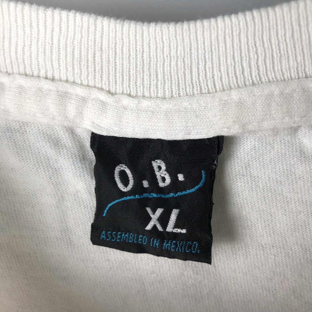 Vintage 90'S OB Print T-Shirt, Men's XL cotton white type Vintage Second Hand