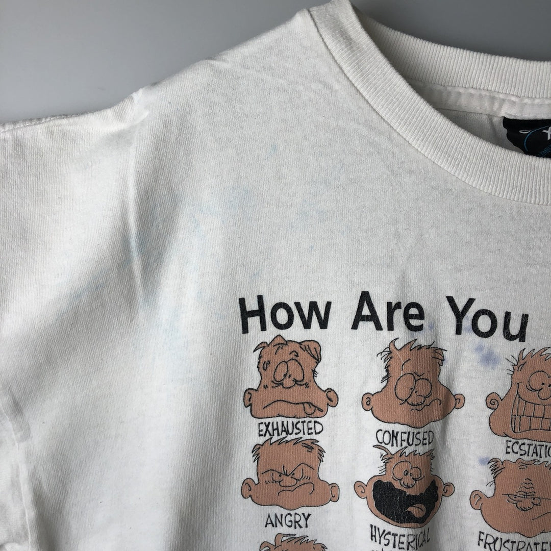 Vintage 90'S OB Print T-Shirt, Men's XL cotton white type Vintage Second Hand