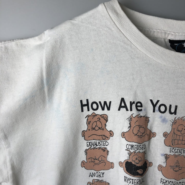 Vintage 90'S OB Print T-Shirt, Men's XL cotton white type Vintage Second Hand