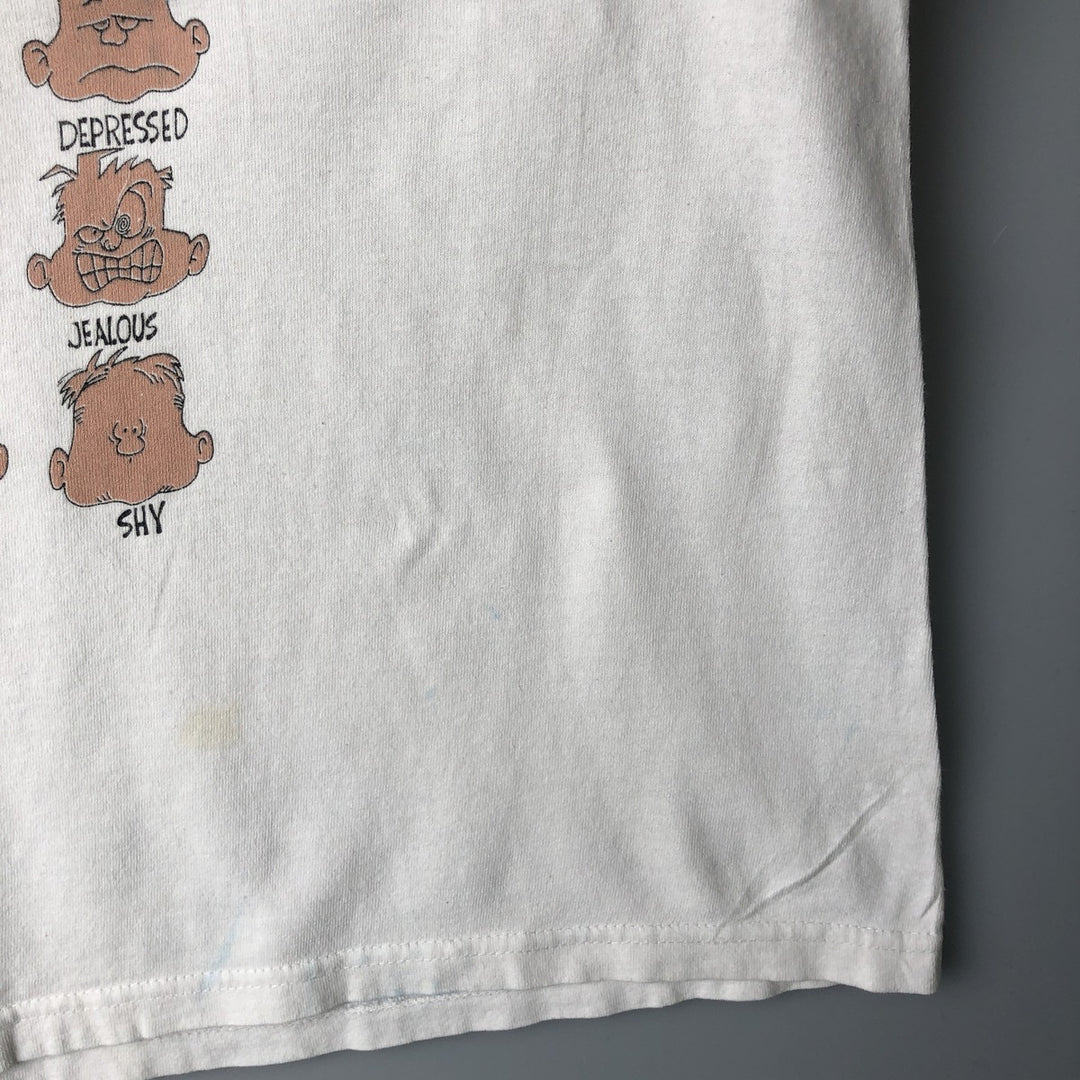 Vintage 90'S OB Print T-Shirt, Men's XL cotton white type Vintage Second Hand