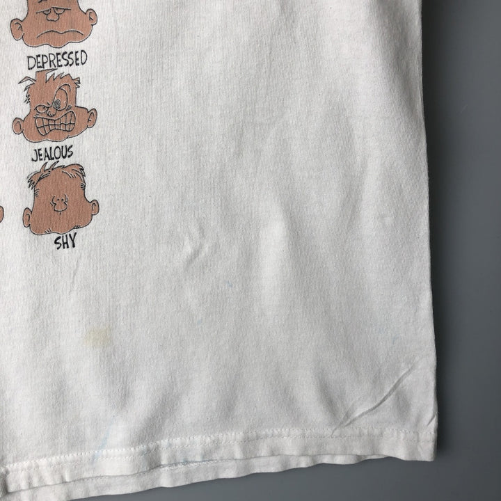 Vintage 90'S OB Print T-Shirt, Men's XL cotton white type Vintage Second Hand