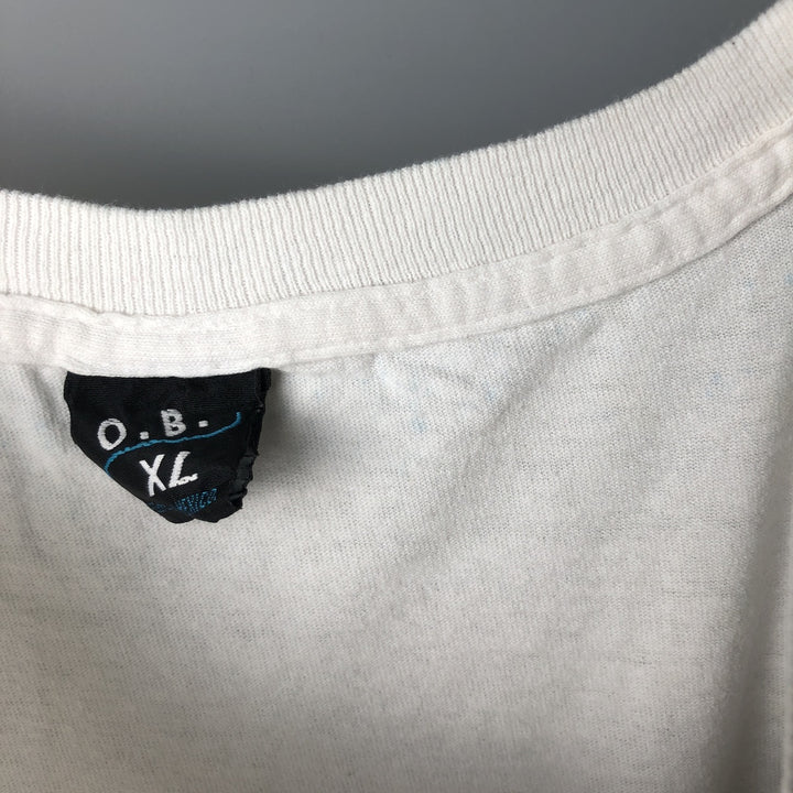 Vintage 90'S OB Print T-Shirt, Men's XL cotton white type Vintage Second Hand