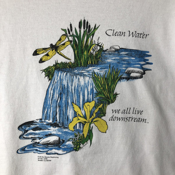 Vintage 1980'S Anvil Print T-Shirt, Made in USA, Men's Size L cotton white type Vintage Second Hand