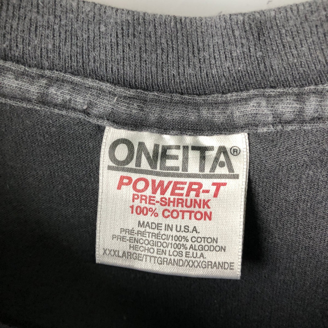 Oversized 90'S Oneita POWER-T Eagle Print T-Shirt, Made in USA, Men's Size XXXL, Vintage cotton Charcoal Vintage Second Hand