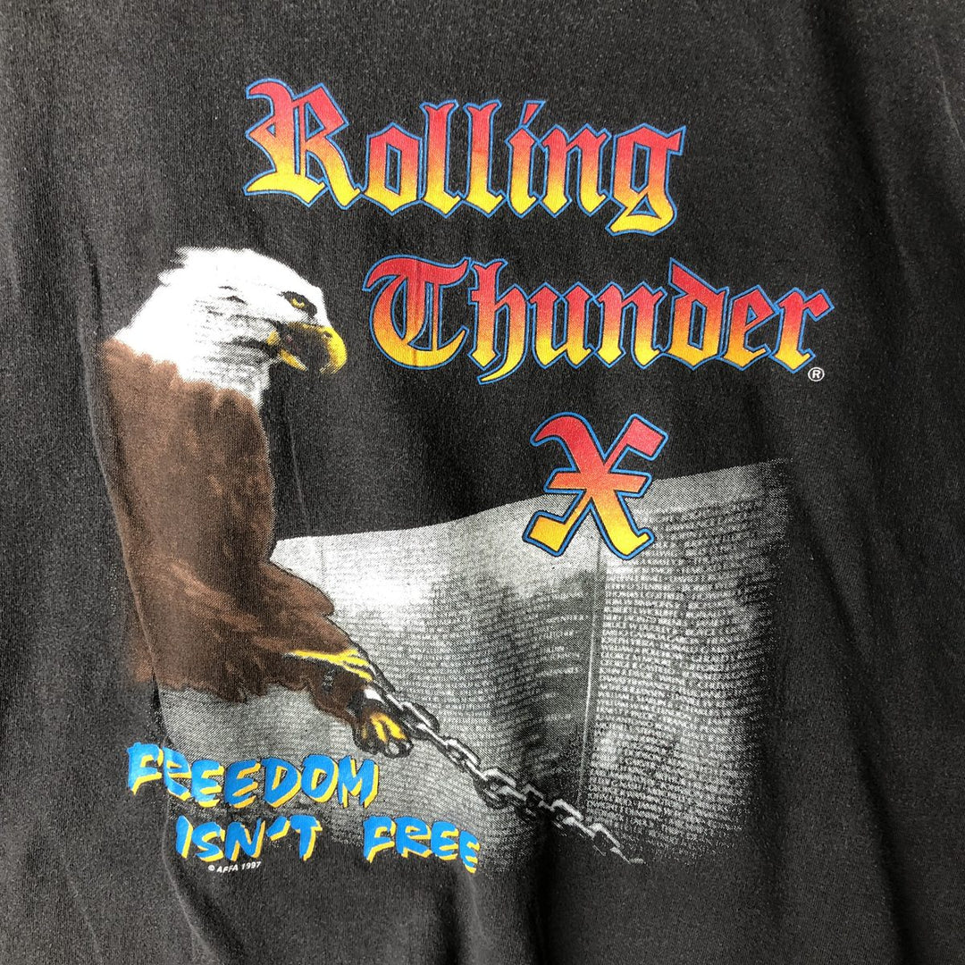 Oversized 90'S Oneita POWER-T Eagle Print T-Shirt, Made in USA, Men's Size XXXL, Vintage cotton Charcoal Vintage Second Hand