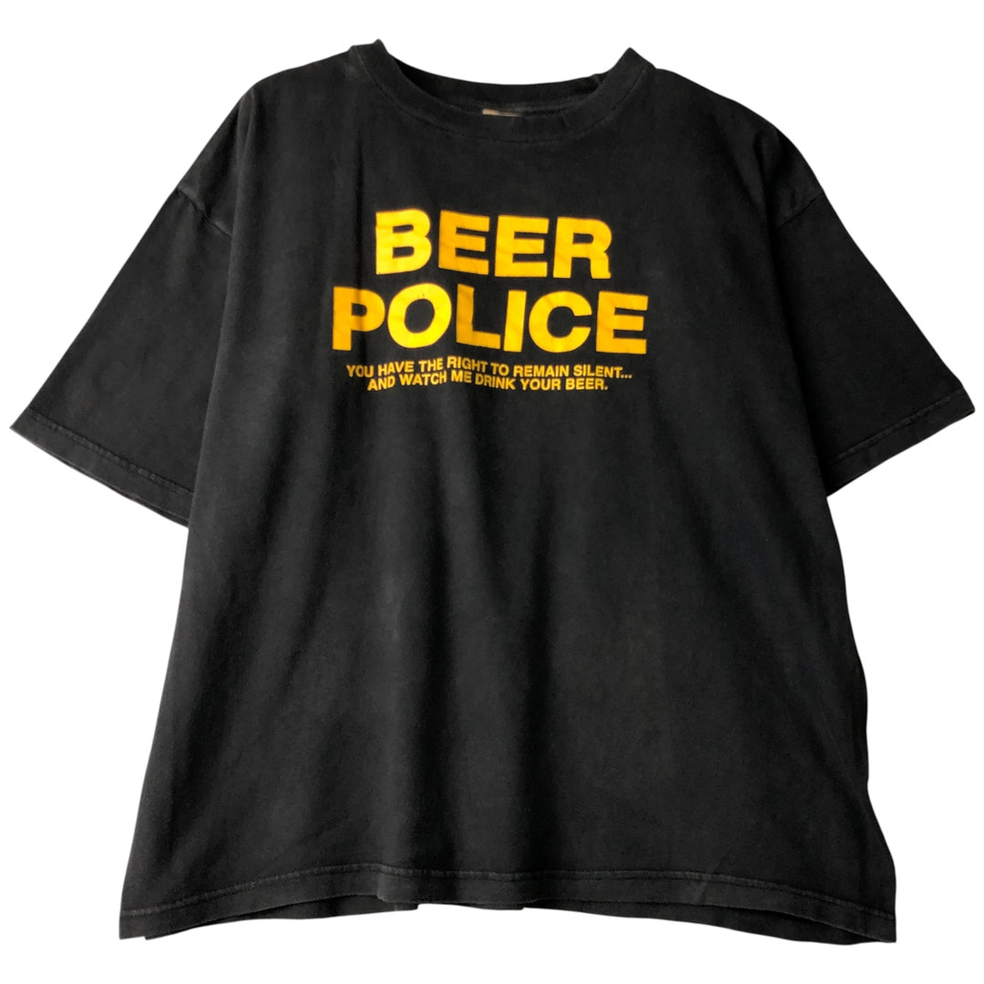 Printed T-shirt, men's size XL unclear black type Vintage Second Hand