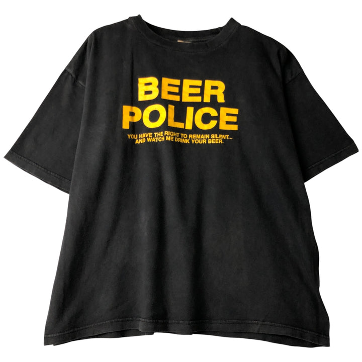 Printed T-shirt, men's size XL unclear black type Vintage Second Hand