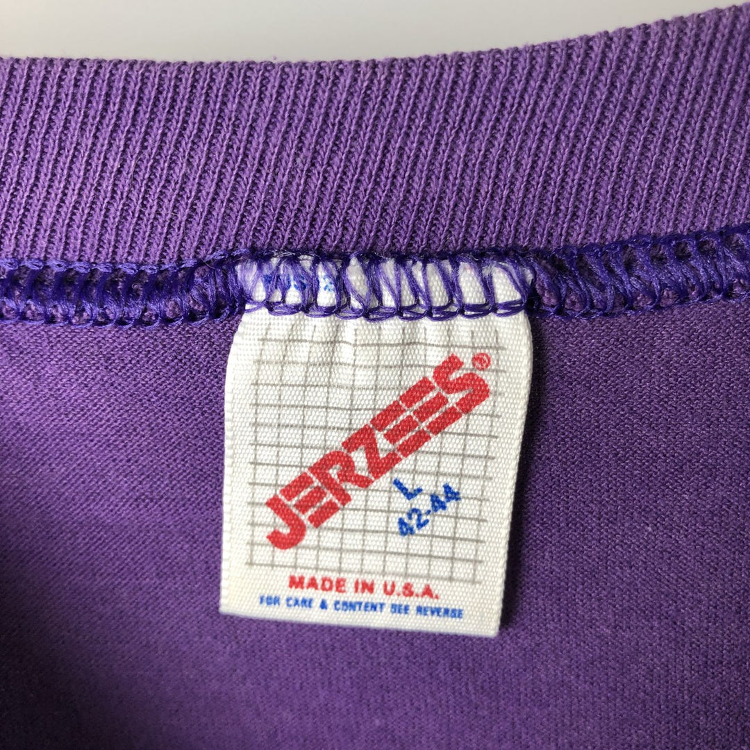 Vintage 80s-90'S Jerzees Message Print T-Shirt, Made in USA, Men's Size L cotton purple type Vintage Second Hand