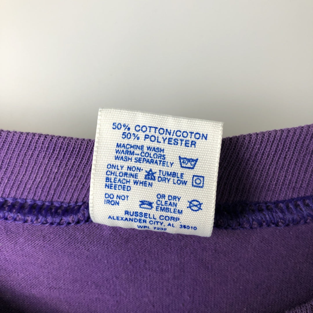 Vintage 80s-90'S Jerzees Message Print T-Shirt, Made in USA, Men's Size L cotton purple type Vintage Second Hand