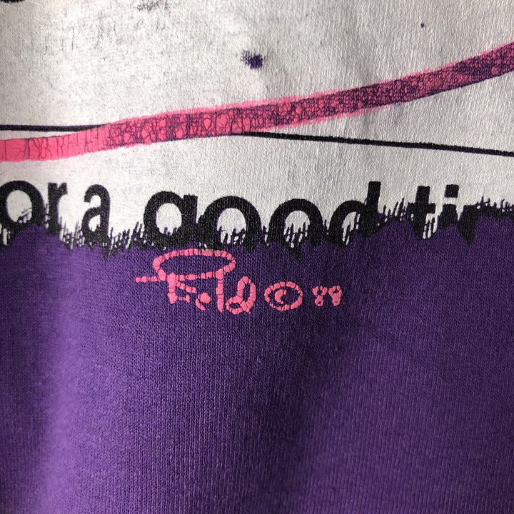 Vintage 80s-90'S Jerzees Message Print T-Shirt, Made in USA, Men's Size L cotton purple type Vintage Second Hand