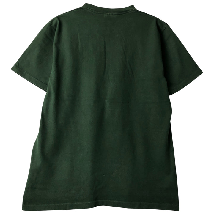 Vintage 90'S STANFIELED'S message print T-shirt, men's size L cotton green type Vintage Second Hand