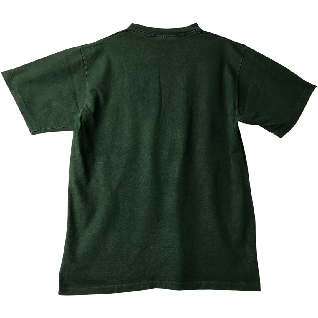 Vintage 90'S STANFIELED'S message print T-shirt, men's size L cotton green type Vintage Second Hand