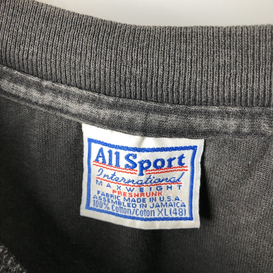 2000'S All Sports Maxweight Dragon Print T-Shirt, Made in USA, Men's Size XL cotton black type Vintage Second Hand