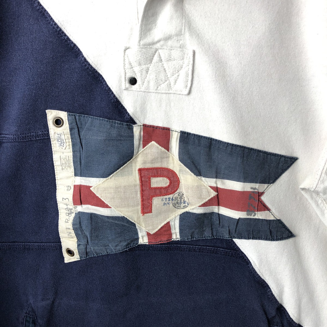 Ralph Lauren POLO by Ralph Lauren CUSTOM FIT long sleeve rugby shirt, men's M size cotton white type Vintage Second Hand