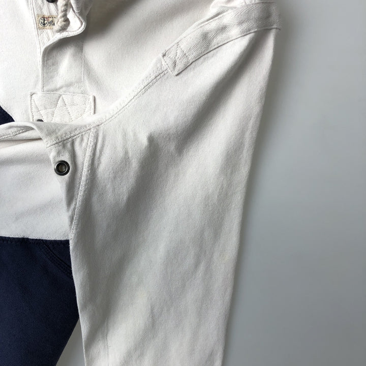 Ralph Lauren POLO by Ralph Lauren CUSTOM FIT long sleeve rugby shirt, men's M size cotton white type Vintage Second Hand