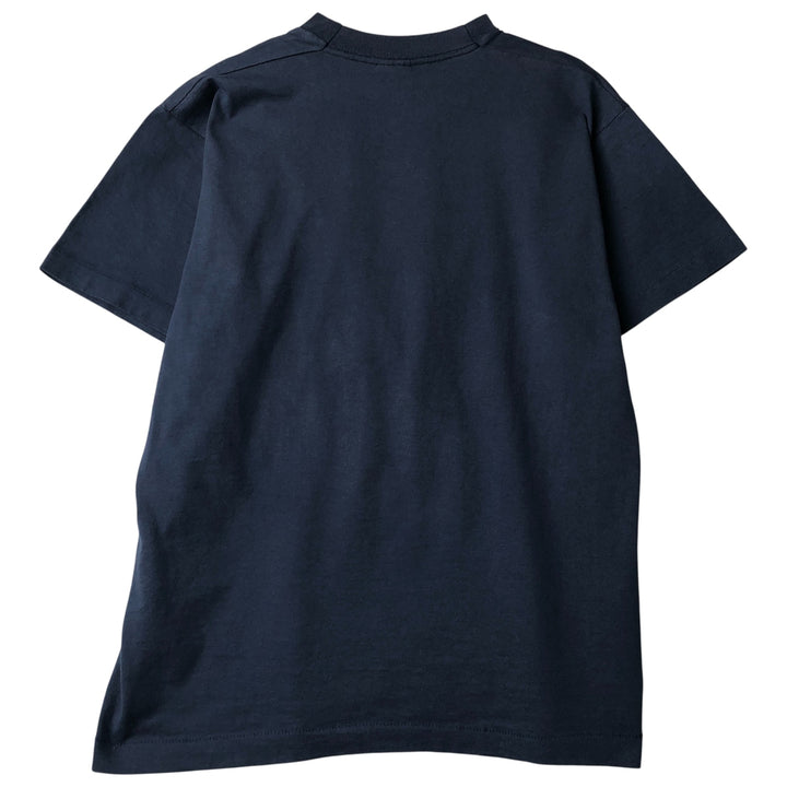 90'S Fruit of the Loom Best Printed T-shirt, Made in USA, Men's L size, Vintage cotton navy blue type Vintage Second Hand