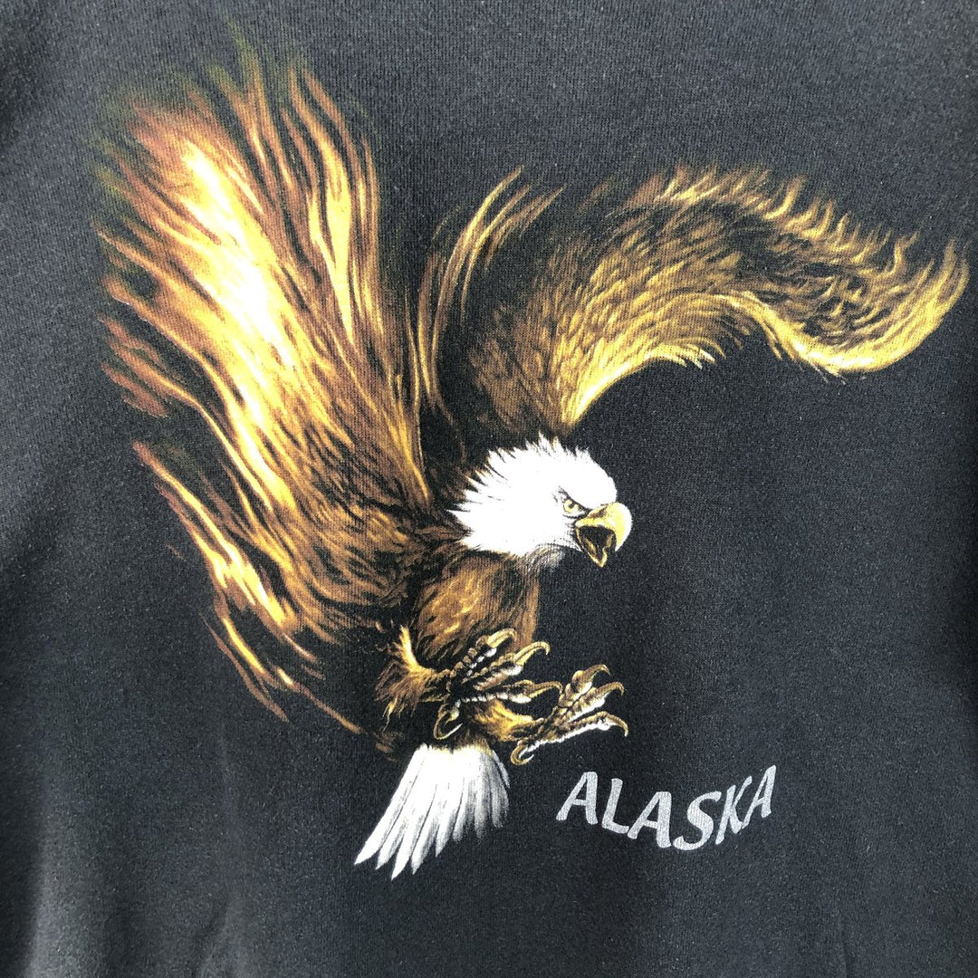 Vintage 90'S Tartex Maximum Sweats Eagle Pattern Animal Sweatshirt, Men's Size L cotton black type Vintage Second Hand