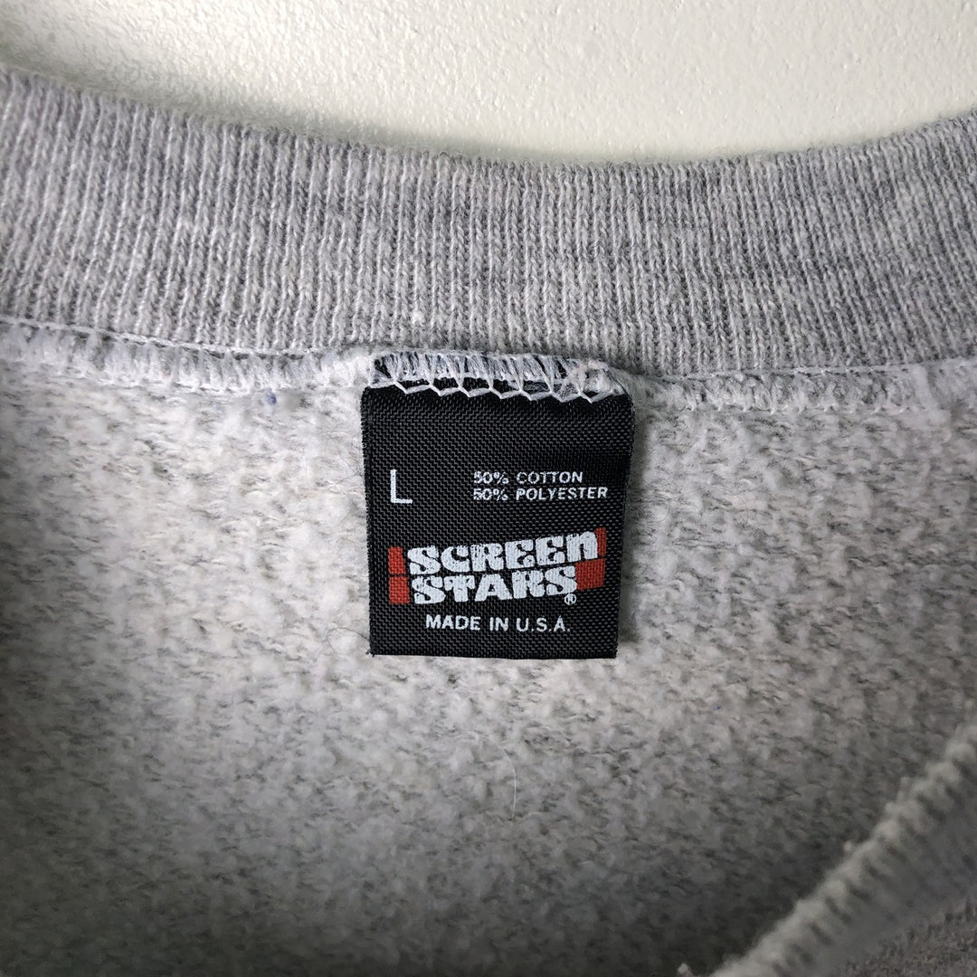 Vintage 90'S SCREEN STARS printed sweatshirt, made in the USA, size L, men's cotton gray type Vintage Second Hand