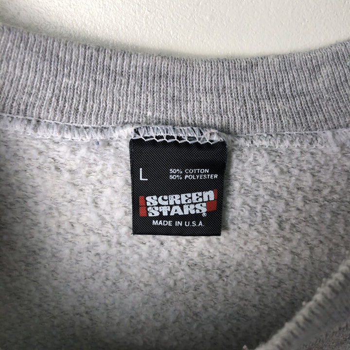 Vintage 90'S SCREEN STARS printed sweatshirt, made in the USA, size L, men's cotton gray type Vintage Second Hand