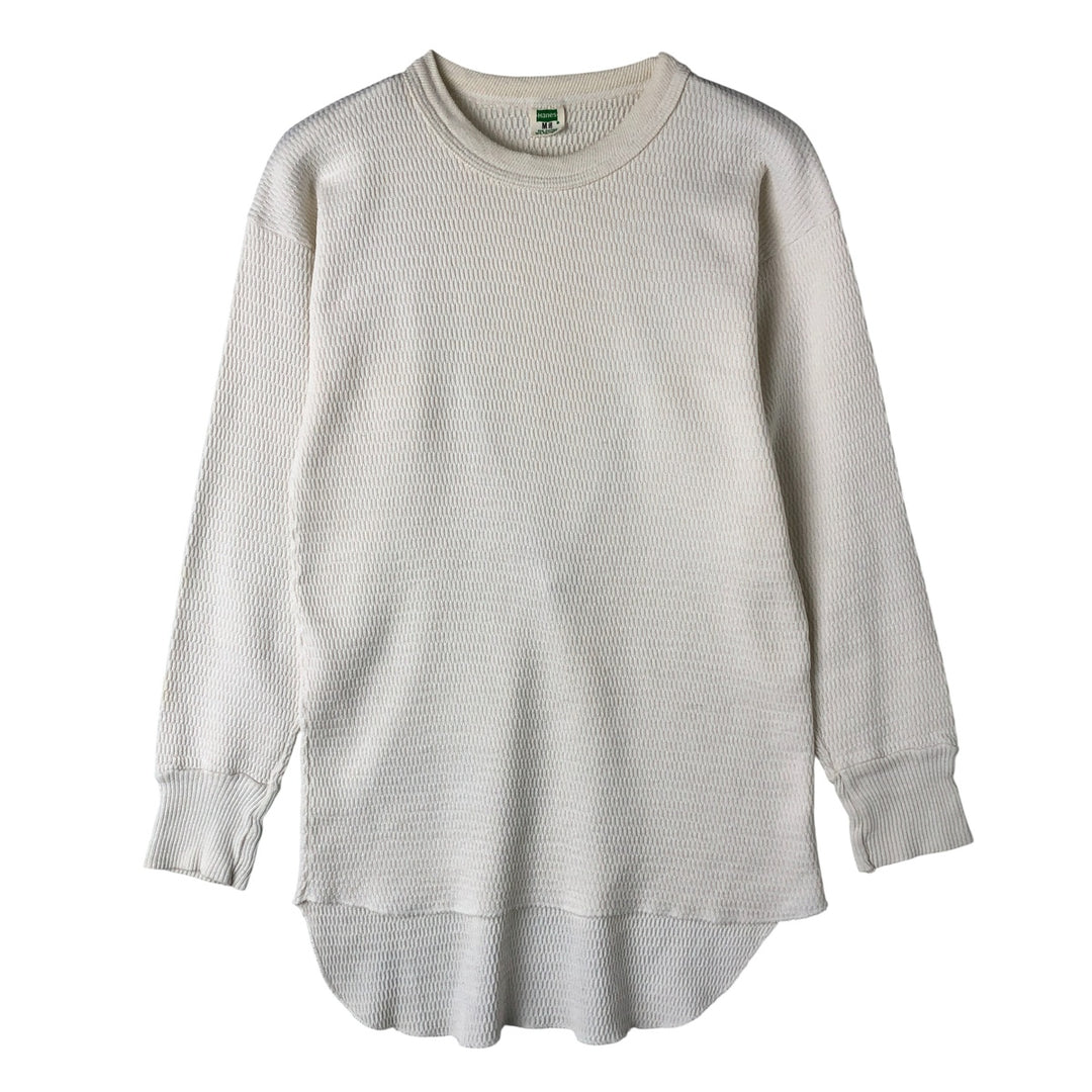 Vintage 1970'S Hanes Thermal Long T-shirt, Honeycomb, Men's Size M cotton white type Vintage Second Hand