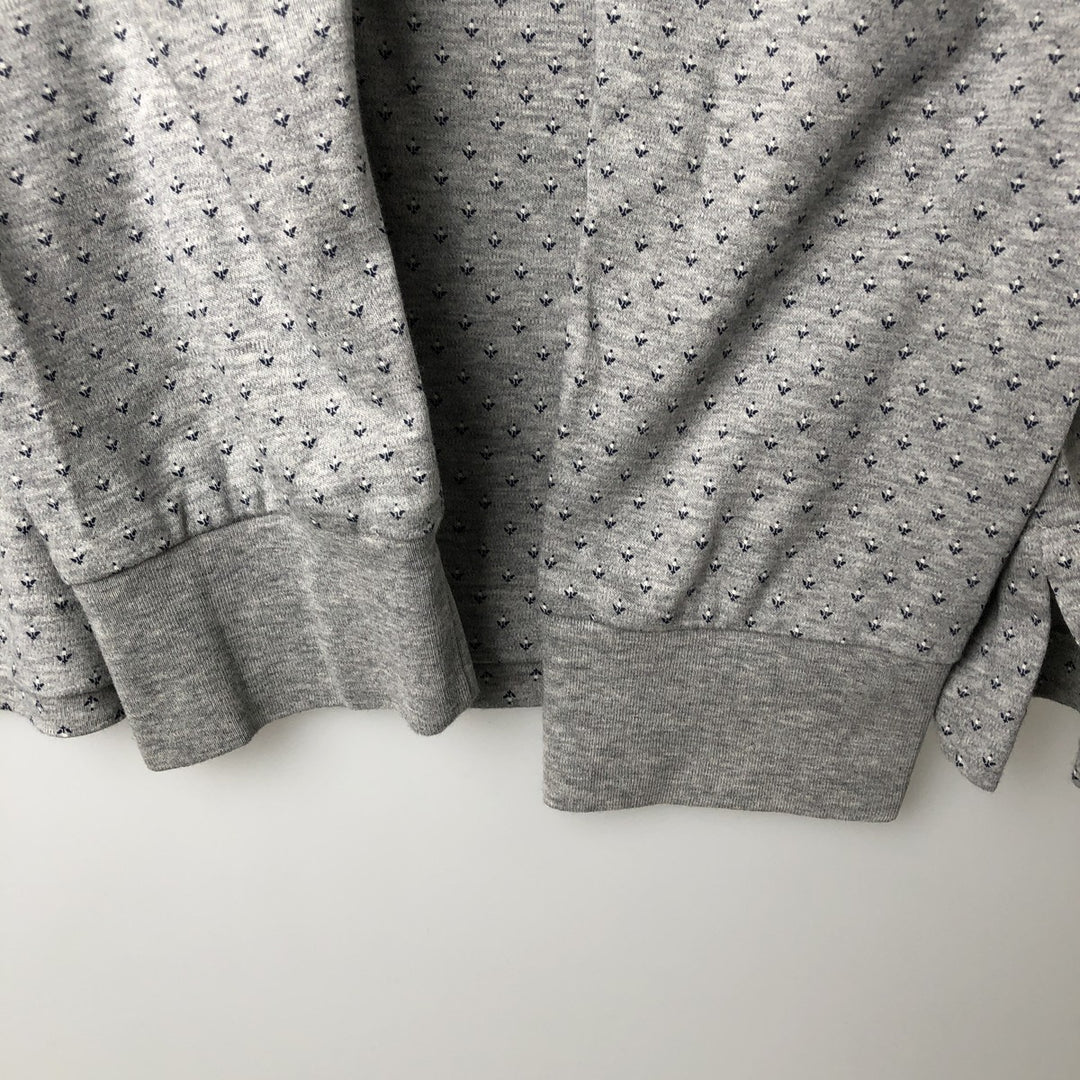 Ralph Lauren POLO RALPH LAUREN CUSTOM SLIM FIT all-over print long-sleeved polo shirt, men's size L cotton gray type Vintage Second Hand