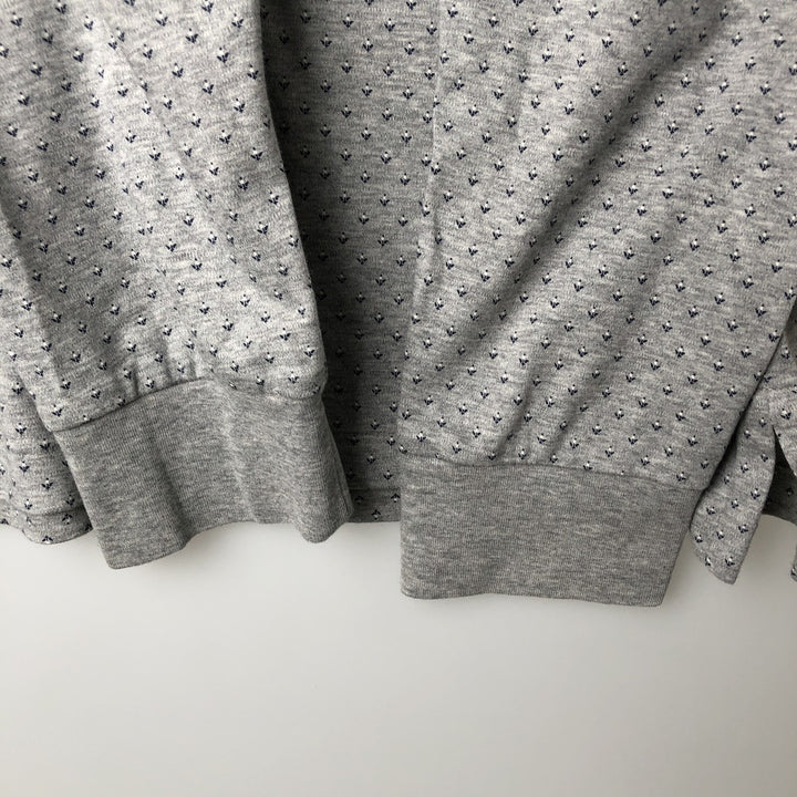 Ralph Lauren POLO RALPH LAUREN CUSTOM SLIM FIT all-over print long-sleeved polo shirt, men's size L cotton gray type Vintage Second Hand